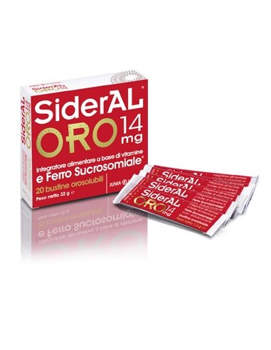Sideral Oro 14 mg Integratore Alimentare Ferro e Vitamine 20 bustine