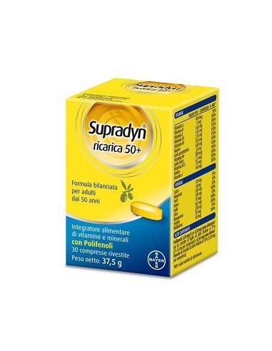 Supradyn ricarica 50+ integratore vitamine e minerali 30 compresse